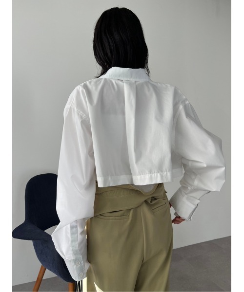 HANNE(アン)の「オーバーサイズ2wayシャツ(シャツ/ブラウス・レディース・ブルー/ホワイト/パープル・FREE)」の20枚目の写真