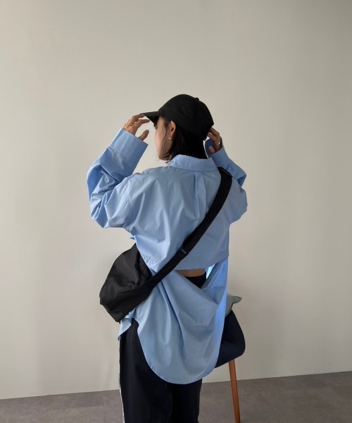 HANNE(アン)の「オーバーサイズ2wayシャツ(シャツ/ブラウス・レディース・ブルー/ホワイト/パープル・FREE)」の17枚目の写真