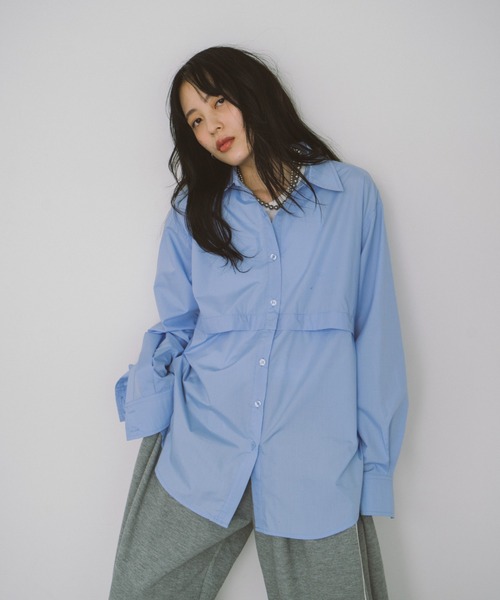 FROMFIRST Musee - 美品　アンミヌ　オーバーシャツ ANSNAM / 牛飼いプルオーバーシャツ(Cotton/White Stripe) | PARK