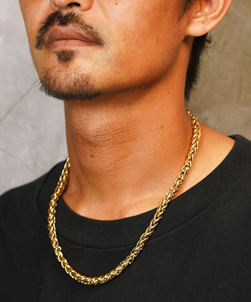 EF DOM TO DO（イーエフダムトゥードゥー）の「ツイストチェーンネックレス ステンレス ゴールド / 7mm幅（ネックレス・メンズ・ゴールド・50㎝/60cm）」の8枚目の写真