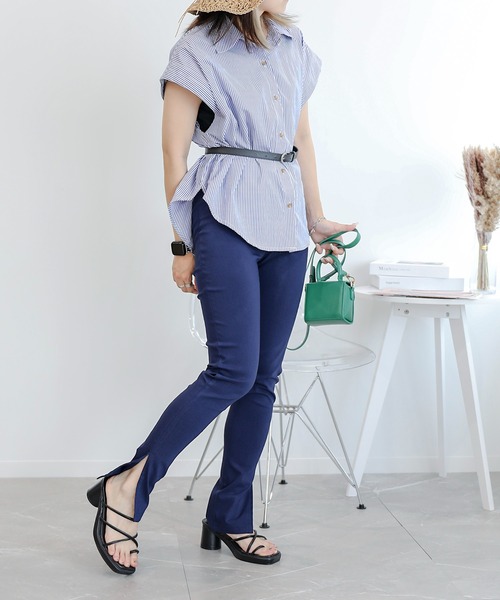 【SPORTMAX】[レオーネ] コットンキャンバスハイウエスト パンツ LEONE＞SPORTMAX コットンキャンバスハイウエストパンツ