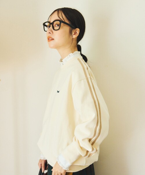 FREAK'S STORE（フリークスストア）の「TOWN CRAFT × FREAK'S STORE/タウンクラフト  別注 ラインスウェット（スウェット・レディース・ネイビー/グリーン/オフホワイト・ﾌﾘ-）」の19枚目の写真