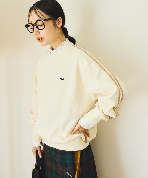 FREAK'S STORE（フリークスストア）の「TOWN CRAFT × FREAK'S STORE/タウンクラフト  別注 ラインスウェット（スウェット・レディース・ネイビー/グリーン/オフホワイト・ﾌﾘ-）」の20枚目の写真