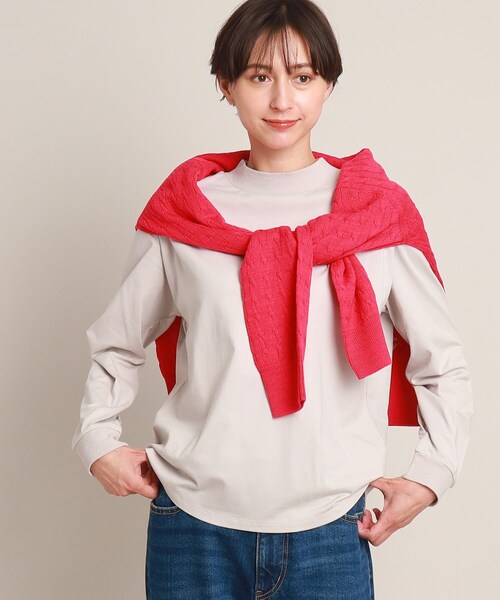 Dessin(デッサン)の「ハイネックロングスリーブTシャツ<XS~L>(Tシャツ/カットソー・レディース・ブラック/ライトグレー/ホワイト系・02/01/03/00)」の3枚目の写真