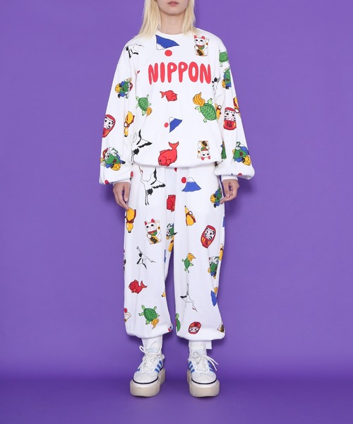 NIPPON総柄スウェット(すき焼き・縁起物）（スウェット