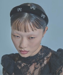 ベロアリボンカチューシャ / Velour decorated volume headband