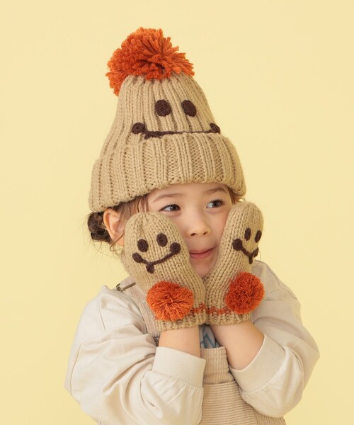 BEAMS mini（ビームスミニ）の「BEAMS mini / スマイル ニット ポンポン ワッチ 23FW（ニットキャップ/ビーニー・キッズ・グリーン系その他5/ベージュ/レッド系その他3/ブルー・ONE SIZE）」の5枚目の写真