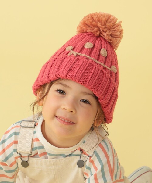 BEAMS mini（ビームスミニ）の「BEAMS mini / スマイル ニット ポンポン ワッチ 23FW（ニットキャップ/ビーニー・キッズ・グリーン系その他5/ベージュ/レッド系その他3/ブルー・ONE SIZE）」の15枚目の写真