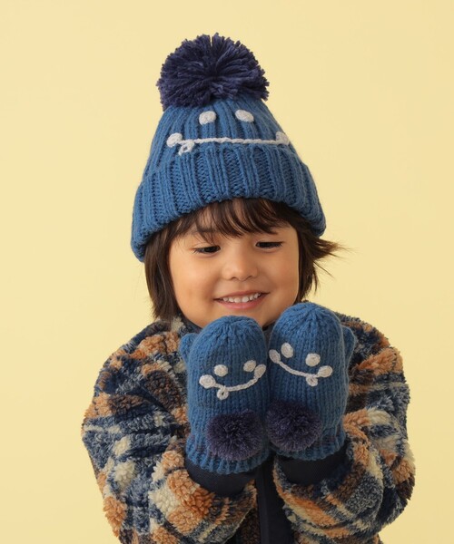 BEAMS mini（ビームスミニ）の「BEAMS mini / スマイル ニット ポンポン ワッチ 23FW（ニットキャップ/ビーニー・キッズ・グリーン系その他5/ベージュ/レッド系その他3/ブルー・ONE SIZE）」の13枚目の写真