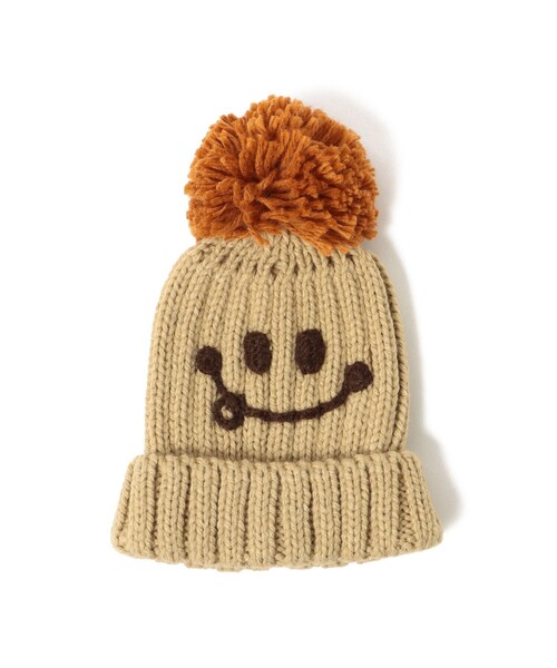 BEAMS mini（ビームスミニ）の「BEAMS mini / スマイル ニット ポンポン ワッチ 23FW（ニットキャップ/ビーニー・キッズ・グリーン系その他5/ベージュ/レッド系その他3/ブルー・ONE SIZE）」の12枚目の写真