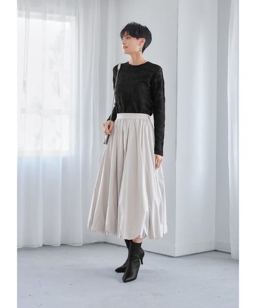 STYLE DELI(スタイルデリ)の「サークル柄シワ加工シアートップス(Tシャツ/カットソー・レディース・ブラック/アイボリー・S-M/M-L)」の16枚目の写真