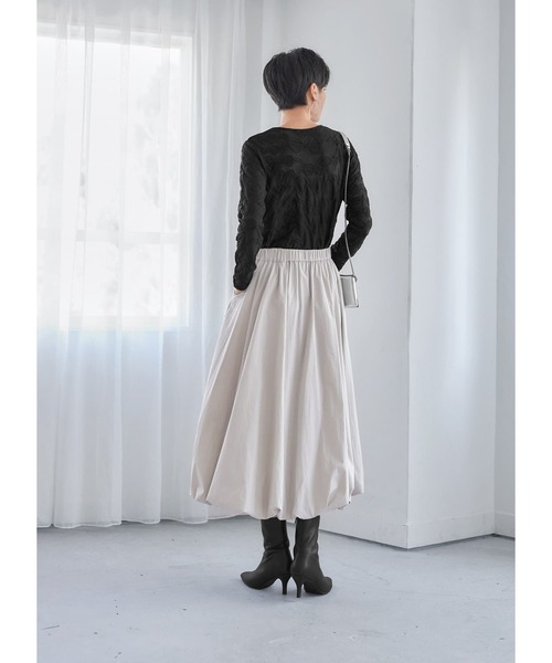 STYLE DELI(スタイルデリ)の「サークル柄シワ加工シアートップス(Tシャツ/カットソー・レディース・ブラック/アイボリー・S-M/M-L)」の18枚目の写真
