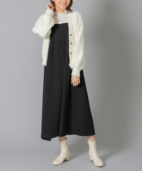 Honeys(ハニーズ)の「キャミワンピース(ワンピース・レディース・モカ/ブラック/グレイッシュベージュ・M/LL/L/S/3L)」の4枚目の写真