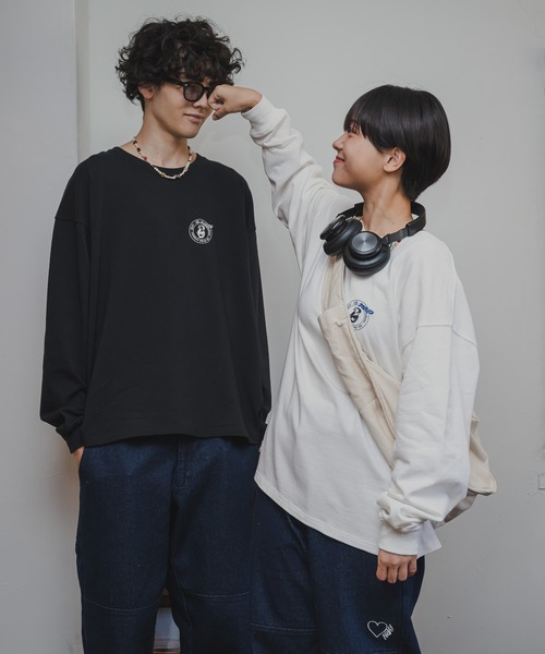 kaoyorinakami(カオヨリナカミ)の「punch circle long tee / パンチサークルロンT(Tシャツ/カットソー・メンズ・チャコールグレー/ブラック/オフホワイト・MEDIUM/X-SMALL/X-LARGE/LARGE/SMALL)」の11枚目の写真