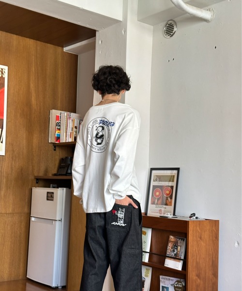 kaoyorinakami(カオヨリナカミ)の「punch circle long tee / パンチサークルロンT(Tシャツ/カットソー・メンズ・チャコールグレー/ブラック/オフホワイト・MEDIUM/X-SMALL/X-LARGE/LARGE/SMALL)」の20枚目の写真