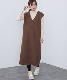 BEAMS HEART | BEAMS HEART / ボア ジャンパースカート リブタートルニット セット【セットアイテム】(ワンピース)