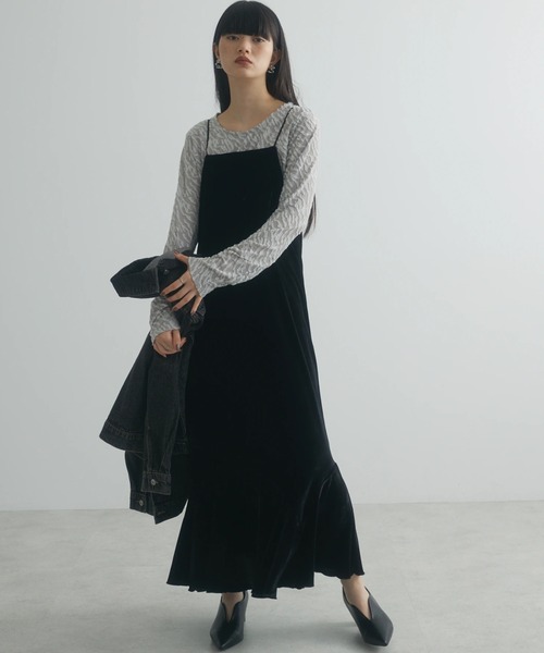 armonia（アルモニーア）の「a.ベロアキャミワンピース（ワンピース・レディース・ブラック/グレー/ブルー・FREE）」の2枚目の写真