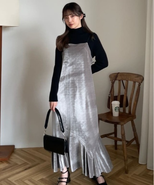 armonia（アルモニーア）の「a.ベロアキャミワンピース（ワンピース・レディース・ブラック/グレー/ブルー・FREE）」の12枚目の写真