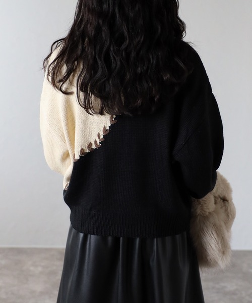 COMMRE（コムル）の「ハートステッチプルオーバー（ニット/セーター・レディース・ブラック/グレー/オレンジ・FREE）」の21枚目の写真