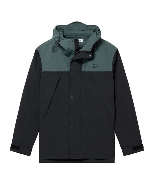A.P.C.(アーペーセー)の「NYLON SOUPLE/Montagne パーカ/A.P.C. x Mizuno(ナイロンジャケット・メンズ・ブラック/ダークグリーン・X-SMALL/SMALL/MEDIUM/X-LARGE)」の9枚目の写真
