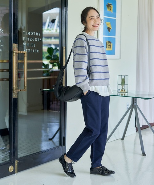 studio CLIP（スタディオクリップ）の「【みんなのリクエストパンツ】柔らかストレッチテーパードパンツ[プチ・プラスサイズあり]（その他パンツ・レディース・ブラック/ライトグレー/オフホワイト/カーキ/イエロー/ネイビー/オレンジ/モカ・LARGE/XXX-LARGE/MEDIUM/PF/SMALL/X-LARGE/XX-LARGE）」の17枚目の写真