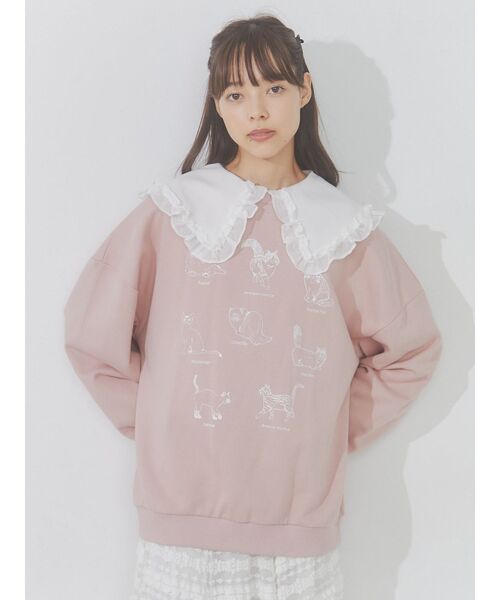 merry jenny（メリージェニー）の「猫図鑑スウェット（スウェット・レディース・ピンク/チャコールグレー/オフホワイト・FREE）」の6枚目の写真