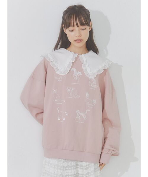 merry jenny（メリージェニー）の「猫図鑑スウェット（スウェット・レディース・ピンク/チャコールグレー/オフホワイト・FREE）」の7枚目の写真
