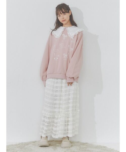 merry jenny（メリージェニー）の「猫図鑑スウェット（スウェット・レディース・ピンク/チャコールグレー/オフホワイト・FREE）」の9枚目の写真