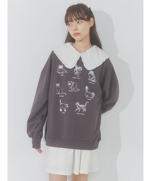 merry jenny（メリージェニー）の「猫図鑑スウェット（スウェット・レディース・ピンク/チャコールグレー/オフホワイト・FREE）」の18枚目の写真