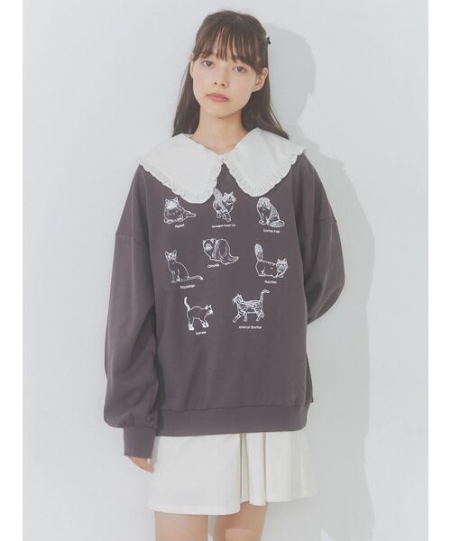 merry jenny（メリージェニー）の「猫図鑑スウェット（スウェット・レディース・ピンク/チャコールグレー/オフホワイト・FREE）」の19枚目の写真