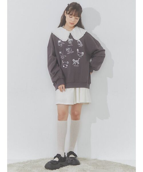 merry jenny（メリージェニー）の「猫図鑑スウェット（スウェット・レディース・ピンク/チャコールグレー/オフホワイト・FREE）」の20枚目の写真