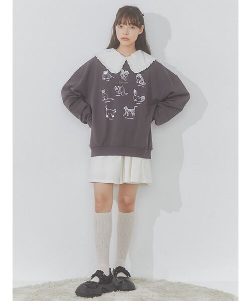 merry jenny（メリージェニー）の「猫図鑑スウェット（スウェット・レディース・ピンク/チャコールグレー/オフホワイト・FREE）」の22枚目の写真