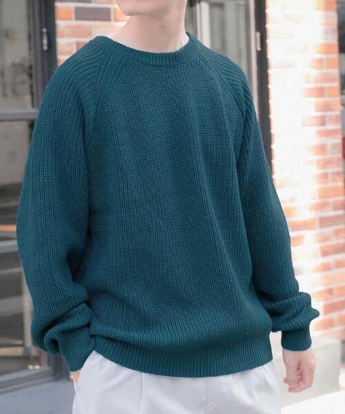 ITEMS URBANRESEARCH（アイテムズ アーバンリサーチ）の「マシンウォッシャブル 片畦クルーネックニット（ニット/セーター・メンズ・キャメル/ブラック/グリーン/ブルー/アイボリー・LARGE/MEDIUM）」の16枚目の写真