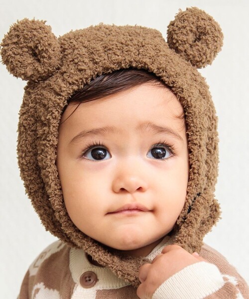 BRANSHES（ブランシェス）の「【ベビー】モールニットくま＆ひつじベビー帽（その他ベビー用品・キッズ・アイボリー/ブラウン・FREE）」の12枚目の写真