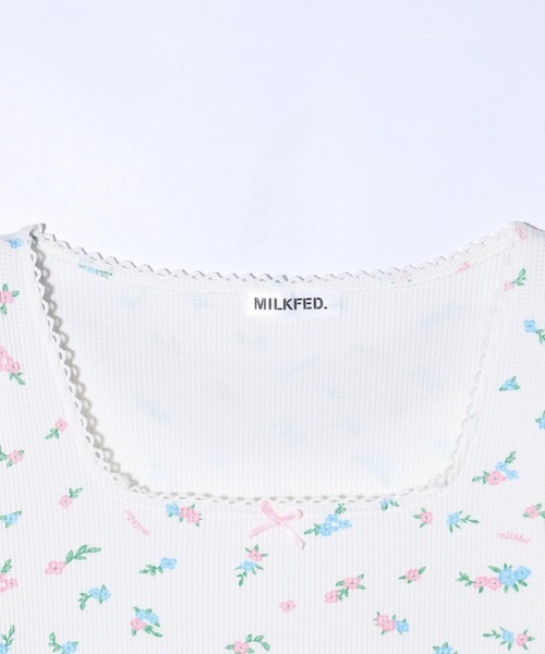 【セール】FLORAL PATTERN SQUARE NECK TOP（Tシャツ/カットソー）｜MILKFED.（ミルクフェド）