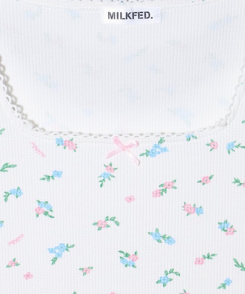 【セール】FLORAL PATTERN SQUARE NECK TOP（Tシャツ/カットソー）｜MILKFED.（ミルクフェド）