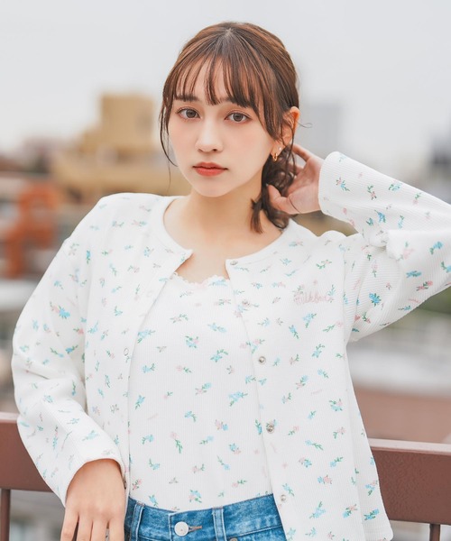 【セール】FLORAL PATTERN SQUARE NECK TOP（Tシャツ/カットソー）｜MILKFED.（ミルクフェド）