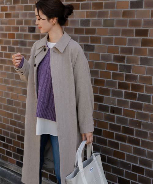 URBAN RESEARCH DOORS(アーバンリサーチドアーズ)の「バルマカンコート(ステンカラーコート・レディース・グレー/ブラック/ネイビー・MEDIUM/SMALL)」の15枚目の写真