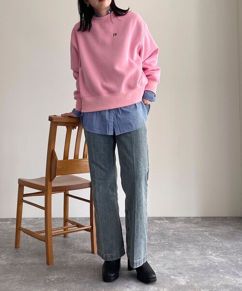 fredy emue（フレディエミュ）の「FR刺繍 起毛スウェット（スウェット・レディース・ライトグレー/グレー/ネイビー/ベビーピンク/サックスブルー・38）」の21枚目の写真