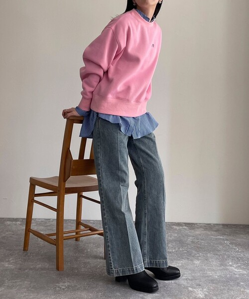 fredy emue（フレディエミュ）の「FR刺繍 起毛スウェット（スウェット・レディース・ライトグレー/グレー/ネイビー/ベビーピンク/サックスブルー・38）」の22枚目の写真