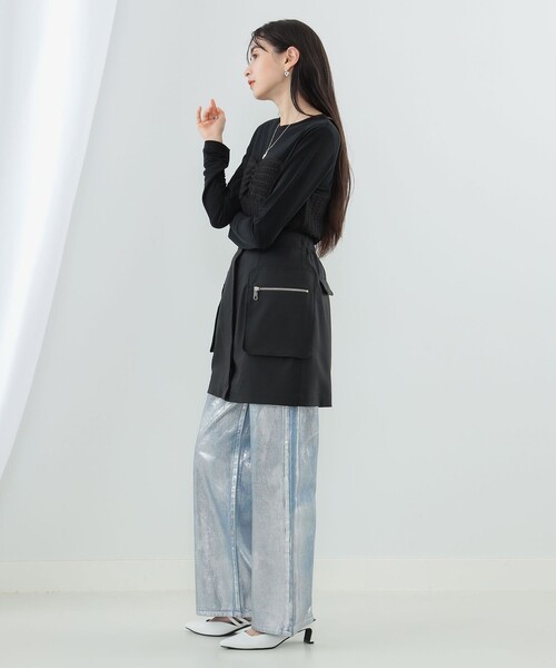 Ray BEAMS（レイビームス）の「Ray BEAMS / ジップ カーゴ ミニスカート（スカート・レディース・ベージュ/ブラック・1/0）」の5枚目の写真