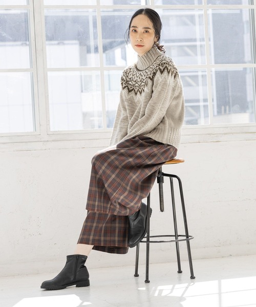 studio CLIP(スタディオクリップ)の「3ゲージ スラビーノルディックプルオーバー(ニット/セーター・レディース・ライトブルー/ライトグレー/オフホワイト・FREE)」の8枚目の写真