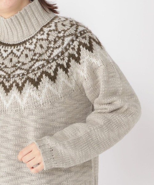 studio CLIP(スタディオクリップ)の「3ゲージ スラビーノルディックプルオーバー(ニット/セーター・レディース・ライトブルー/ライトグレー/オフホワイト・FREE)」の21枚目の写真