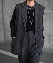ピンストライプスリーブレスJK／ジャケット