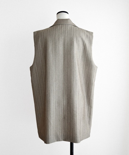 Marient(マリエント)の「ピンストライプスリーブレスJK/ジャケット(テーラードジャケット・レディース・チャコール/ベージュ・FREE)」の11枚目の写真