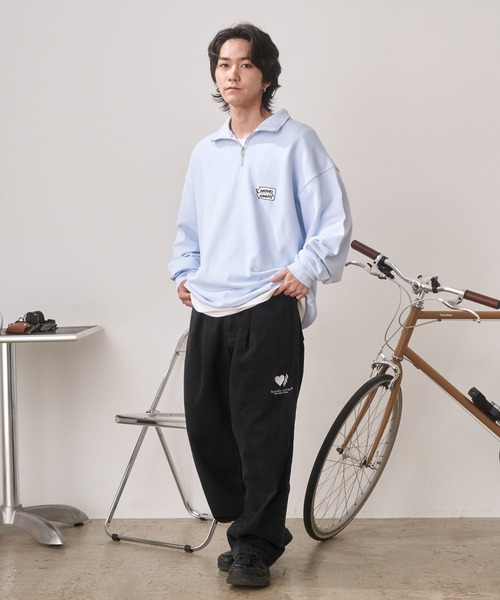 tag logo halfzip sweat / タグロゴハーフジップスウェット