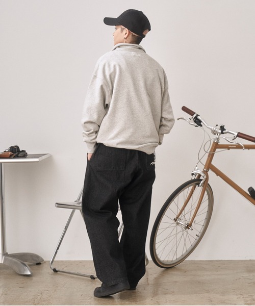 kaoyorinakami(カオヨリナカミ)の「tag logo halfzip sweat / タグロゴハーフジップスウェット(スウェット・メンズ・グレー/ベージュ/ブルー・X-LARGE/LARGE/SMALL/MEDIUM/X-SMALL)」の8枚目の写真