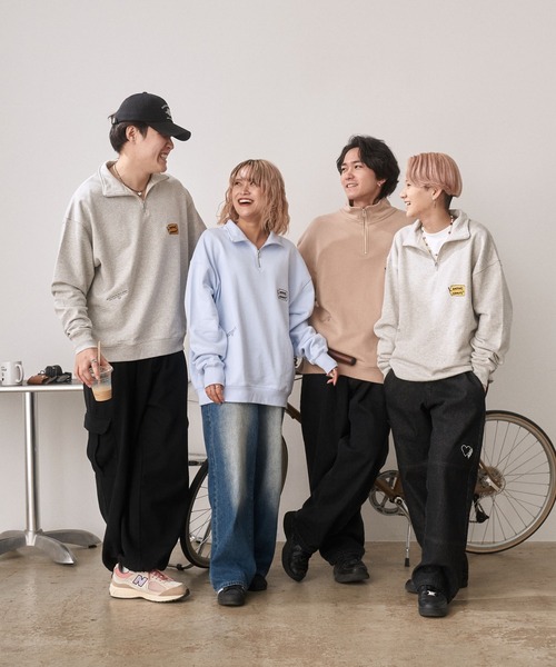 tag logo halfzip sweat / タグロゴハーフジップスウェット