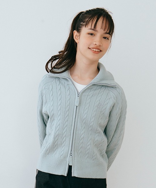 pom ponette junior（ポンポネットジュニア）の「ダブルZIPニットカーディガン（カーディガン/ボレロ・キッズ・ブラック/エメラルド・LL/M/L/S）」の5枚目の写真