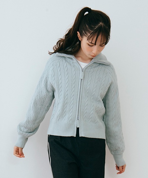pom ponette junior（ポンポネットジュニア）の「ダブルZIPニットカーディガン（カーディガン/ボレロ・キッズ・ブラック/エメラルド・LL/M/L/S）」の6枚目の写真